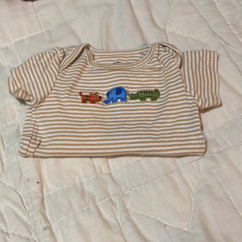 Brown stripe onesie